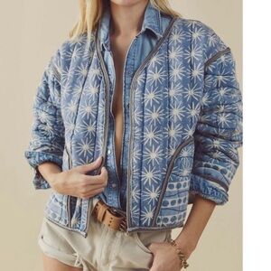NWT Free People We The Free Kara Quilted Jacket Pacific Combo Size Small